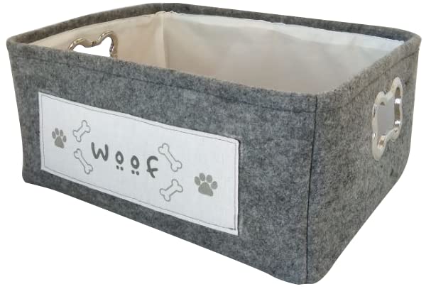 Winifred & Lily Pet Toy Box, Storage Bin with Handles, Pet Bins Storage Organizer for Dog, Cats and Other Pets
